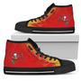 Fire Burning Fierce Strong Logo Tampa Bay Buccaneers High Top Shoes