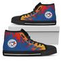 Fire Burning Fierce Strong Logo Toronto Blue Jays High Top Shoes