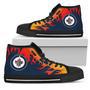 Fire Burning Fierce Strong Logo Winnipeg Jets High Top Shoes