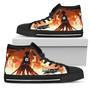 Fire Eren Yeager AOT Sneakers High Top Shoes Attack On Titan