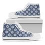 Flower Denim Jeans Pattern Print White High Top Shoes