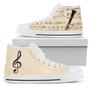 For Lovers Musician White Shoes For Gift Birthday Canvas High Top Shoes