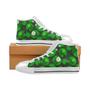 Frog waterlily pattern Women's High Top Shoes White