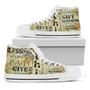 Giving And Tithing Religious Words Print White High Top Shoes