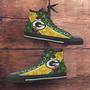 Green Bay Packers Christmas Football Pattern Canvas High Top Shoes -