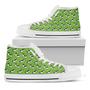 Green Doodle Bull Terrier White High Top Shoes