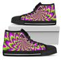 Green Explosion Moving Optical Illusion Women's High Top Shoes