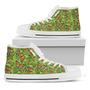 Green Monarch Butterfly Pattern Print White High Top Shoes