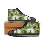 Green Red Frog Pattern Men's High Top Shoes Black