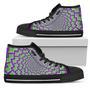 Green Shapes Moving Optical Illusion Men's High Top Shoes