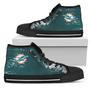 Grunge Vintage Logo Miami Dolphins High Top Shoes