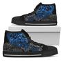 Guam Polynesian High Top Shoes - Blue Turtle Flowing -