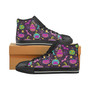 Halloween Pumpkin Bat Pattern Men's High Top Shoes Black