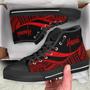 Hawaii High Top Shoes Red - Polynesian Tentacle Tribal Pattern