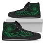 Hawaii State Tattoo Swirly Green Polynesian High Top Shoes