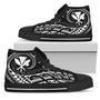 Hawaiian Kanaka State Tattoo Swirly White Polynesian High Top Shoes - AH -