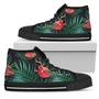Hawaiian Tropical Flowers Pattern Print Men's High Top Shoes