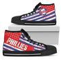 High Top Shoes America Flag Italic Vintage Style Philadelphia Phillies