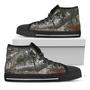 Jungle Hunting Camouflage Print Black High Top Shoes