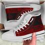 Kosrae State High Top Shoes - Red Color Symmetry Style