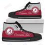 Mens Womens Alabama Crimson Tide High Top Shoes Divided Colours Stunning