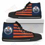 Mens Womens American Flag Edmonton Oilers High Top Shoes