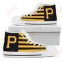 Mens Womens American Flag Pittsburgh Pirates High Top Shoes