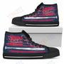 Mens Womens American Flag Vintage Baseball Atlanta Braves High Top Shoes