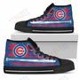 Mens Womens American Flag Vintage Baseball Chicago Cubs High Top Shoes