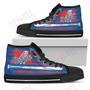 Mens Womens American Flag Vintage Baseball Los Angeles Dodgers High Top Shoes