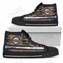 Mens Womens American Flag Vintage Baseball Milwaukee Brewers High Top Shoes