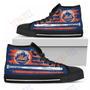 Mens Womens American Flag Vintage Baseball New York Mets High Top Shoes