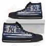 Mens Womens American Flag Vintage Baseball New York Yankees High Top Shoes