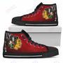 Mens Womens Chicago Blackhawks High Top Shoes Thor Head Beside Shoes