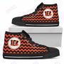 Mens Womens Cincinnati Bengals High Top Shoes Chevron Broncostop Quality