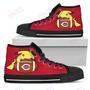 Mens Womens Cincinnati Reds High Top Shoes Cute Pikachu Laying On Balltop Quality