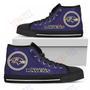 Mens Womens Circle Logo Baltimore Ravens High Top Shoes