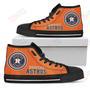 Mens Womens Circle Logo Houston Astros High Top Shoes