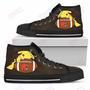 Mens Womens Cleveland Browns High Top Shoes Nice Pikachu Laying On Balltop Quality