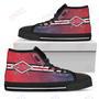 Mens Womens Cleveland Indians High Top Shoes Double Stick Check Shoes