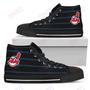 Mens Womens Cleveland Indians High Top Shoes Edge Straight Perfect Circle Shoes