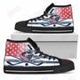 Mens Womens Columbus Blue Jackets High Top Shoes Flag Rugbytop Quality