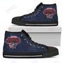 Mens Womens Columbus Blue Jackets High Top Shoes Simple Logo Shoes