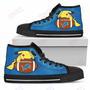 Mens Womens Detroit Lions High Top Shoes Happy Pikachu Laying On Balltop Quality