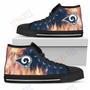 Mens Womens Fighting Like Fire Los Angeles Rams High Top Shoes