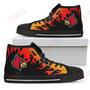 Mens Womens Fire Burning Fierce Strong Logo Louisville Cardinals High Top Shoes