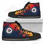 Mens Womens Fire Burning Fierce Strong Logo Winnipeg Jets High Top Shoes