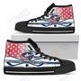 Mens Womens Flag Rugby Columbus Blue Jackets High Top Shoes