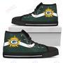 Mens Womens Green Bay Packers High Top Shoes Simple Van Sun Flameshoes