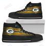 Mens Womens Green Bay Packers High Top Shoes The Shield Shoes